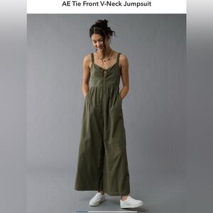 AE Tie Front V-Neck Jumpsuit NWOT